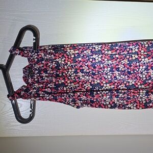 Always Indigo 2x ruffle neck floral top